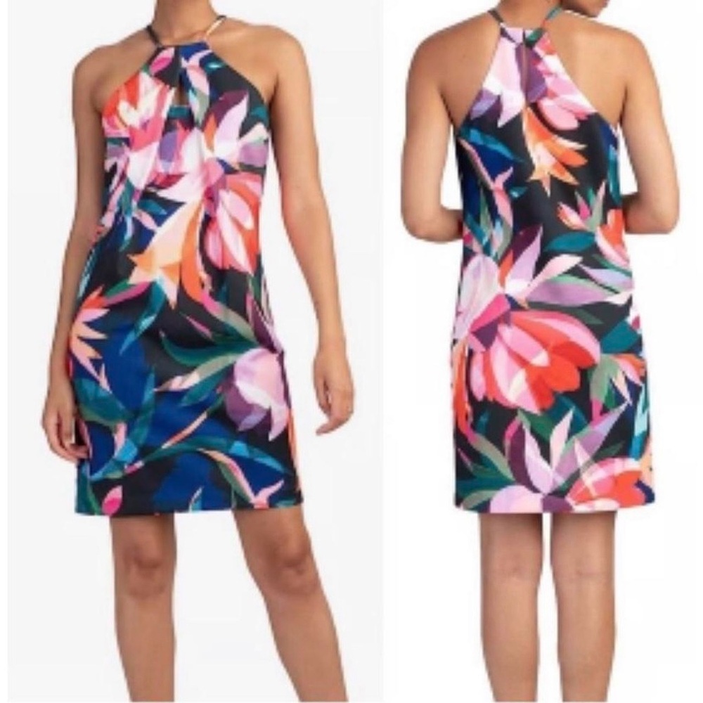 Trina Turk Sizma Tropical Floral Halter Dress Sz 6 Resort Cruise Vacation Summer